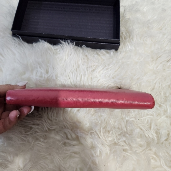 Prada peonia pink   saffiano leather zip around wallet with box - Picture 7 of 17